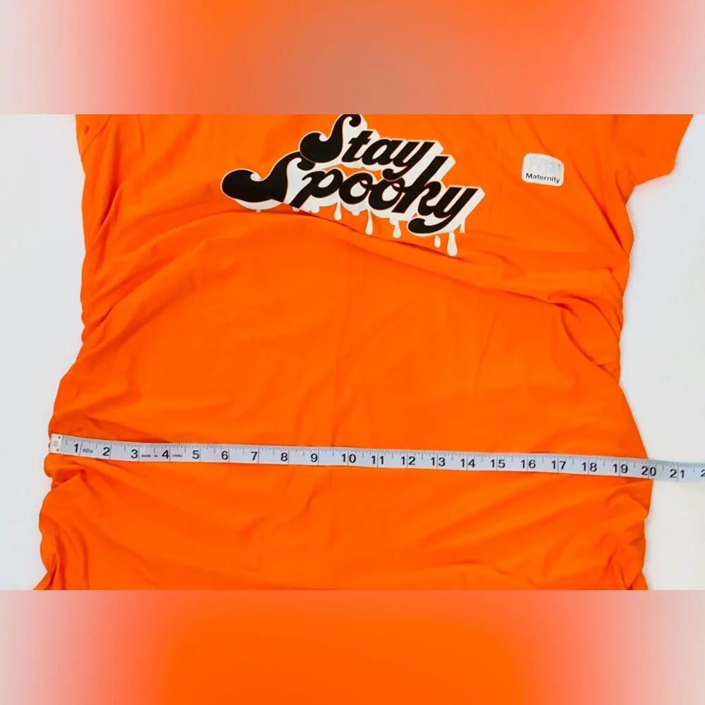 Time and Tru Maternity Graphic Tee Orange Size Large (12-14) Halloween Spooky - Picture 5 of 10
